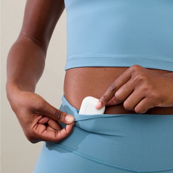 Athleta | Transcend 7/8 Tight Baby Blue Leggings Yoga Pilates Athleisure Run XL - Picture 3 of 9